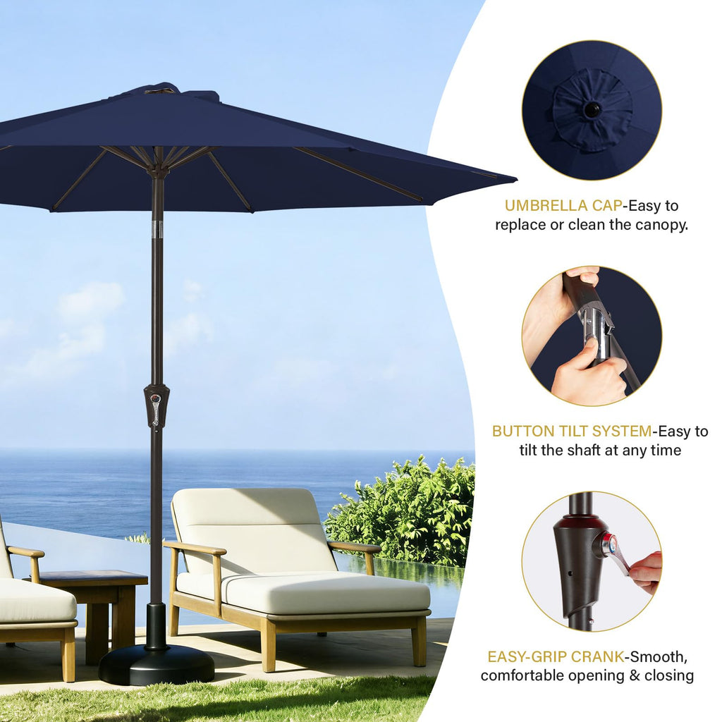 9ft Patio Umbrella with Push Button Tilt and Crank D297