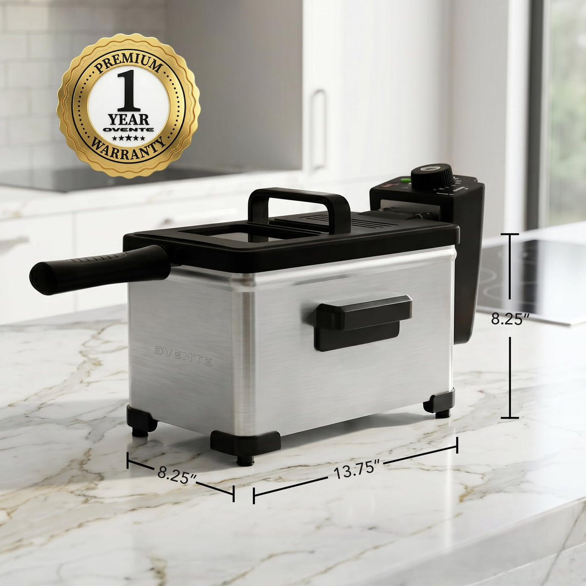 Electric Deep Fryer, 2L Capacity, 1500W, Silver T33242