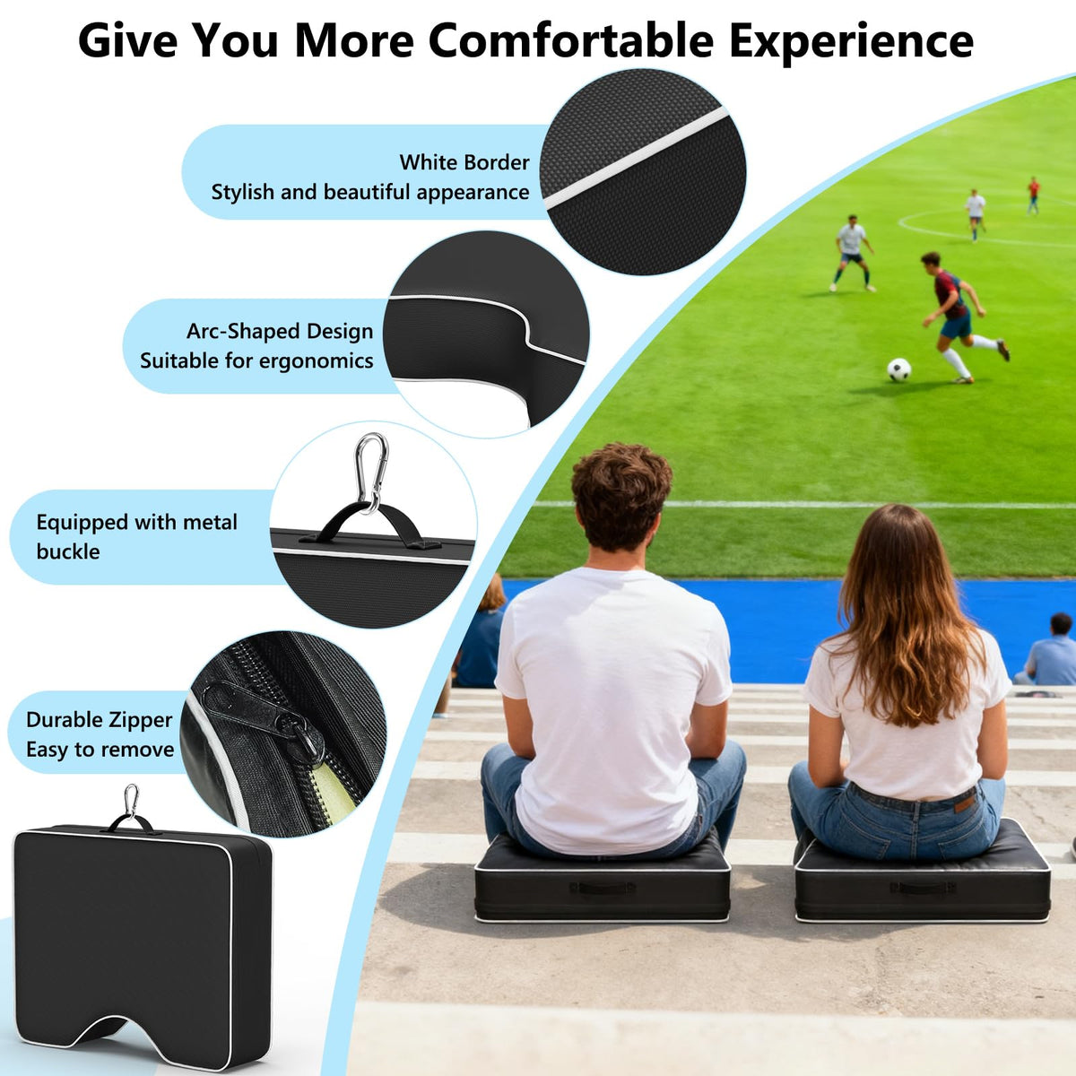 Waterproof Extra Thick 3.5" Portable Stadium Seat Cushions I455619