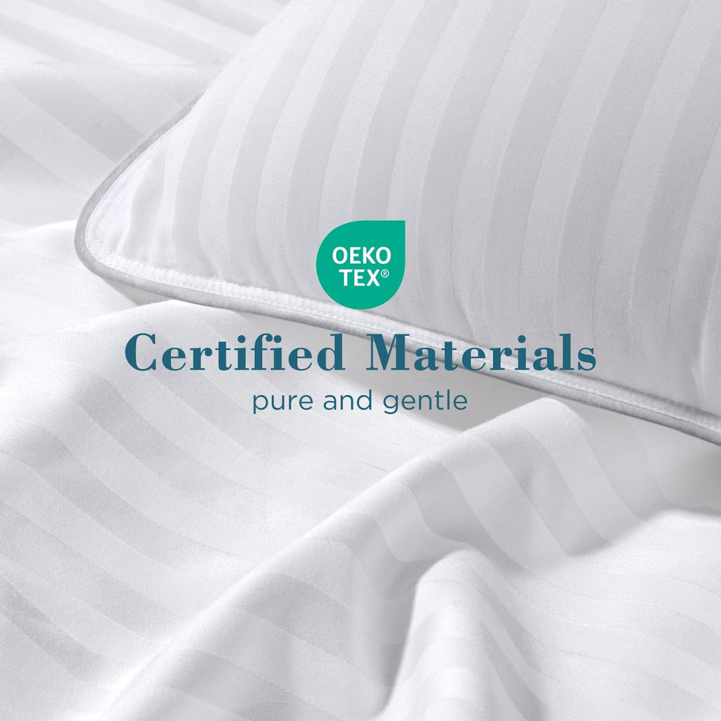 King Size Set of 2 Striped White Pillows C79780