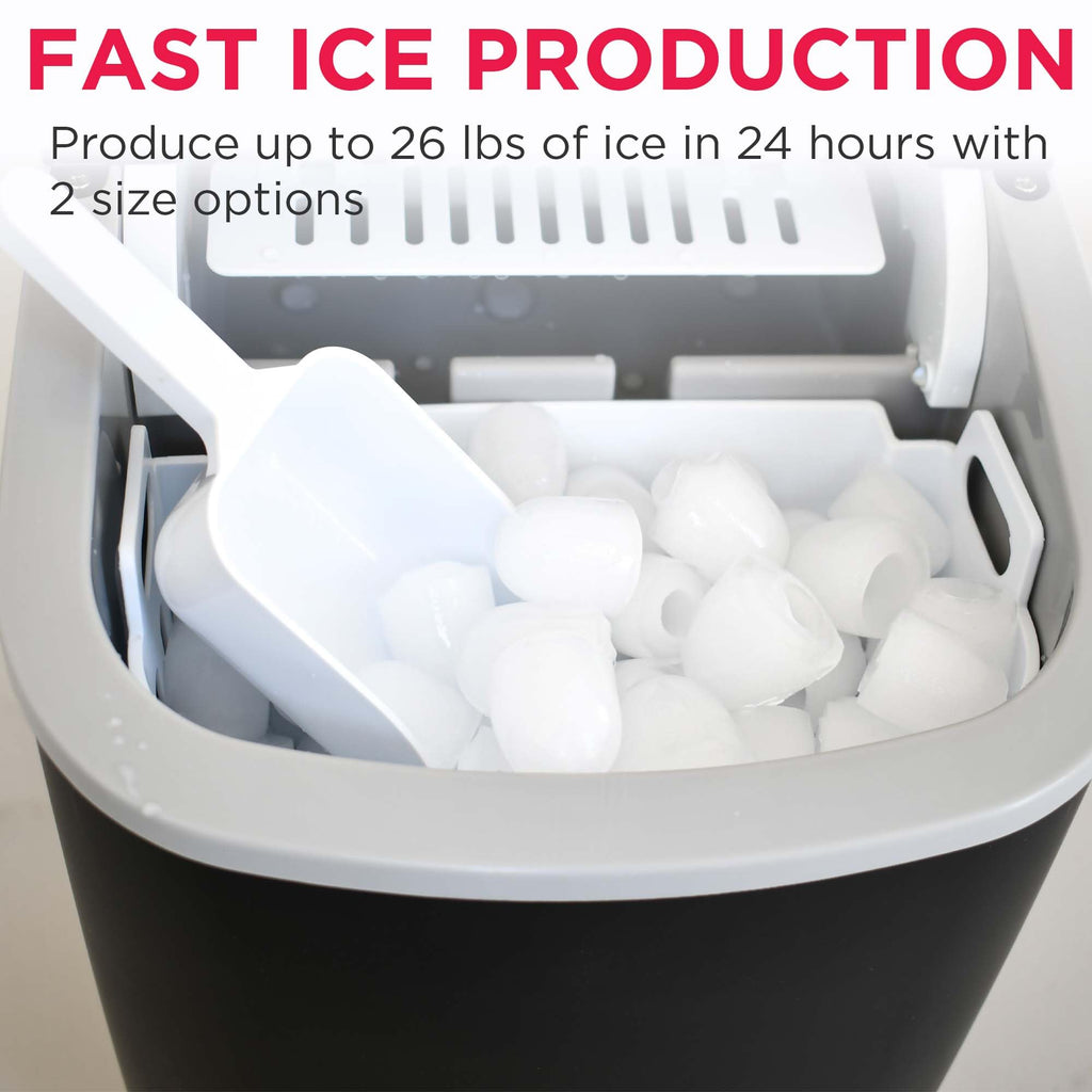 Compact Countertop Ice Maker 26 lb per Day Black K634881