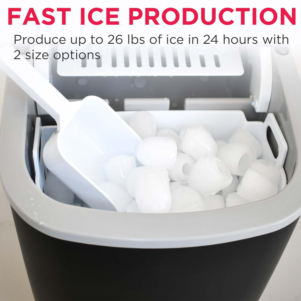 Compact Countertop Ice Maker 26 lb per Day Black K634881