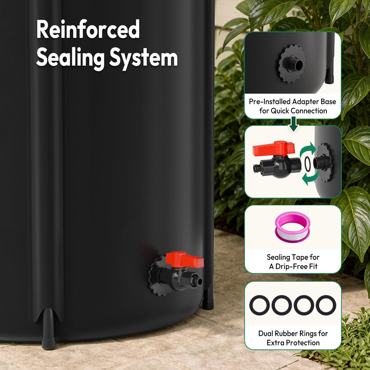 Collapsible 50 Gallon Rain Barrel J419