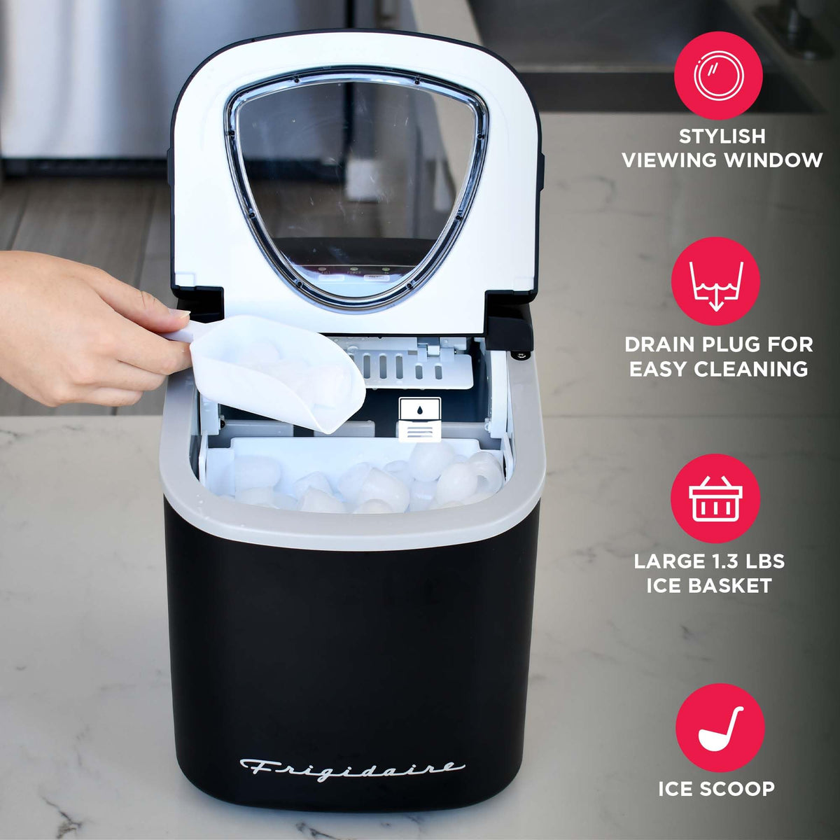 Compact Countertop Ice Maker 26 lb per Day Black K634881