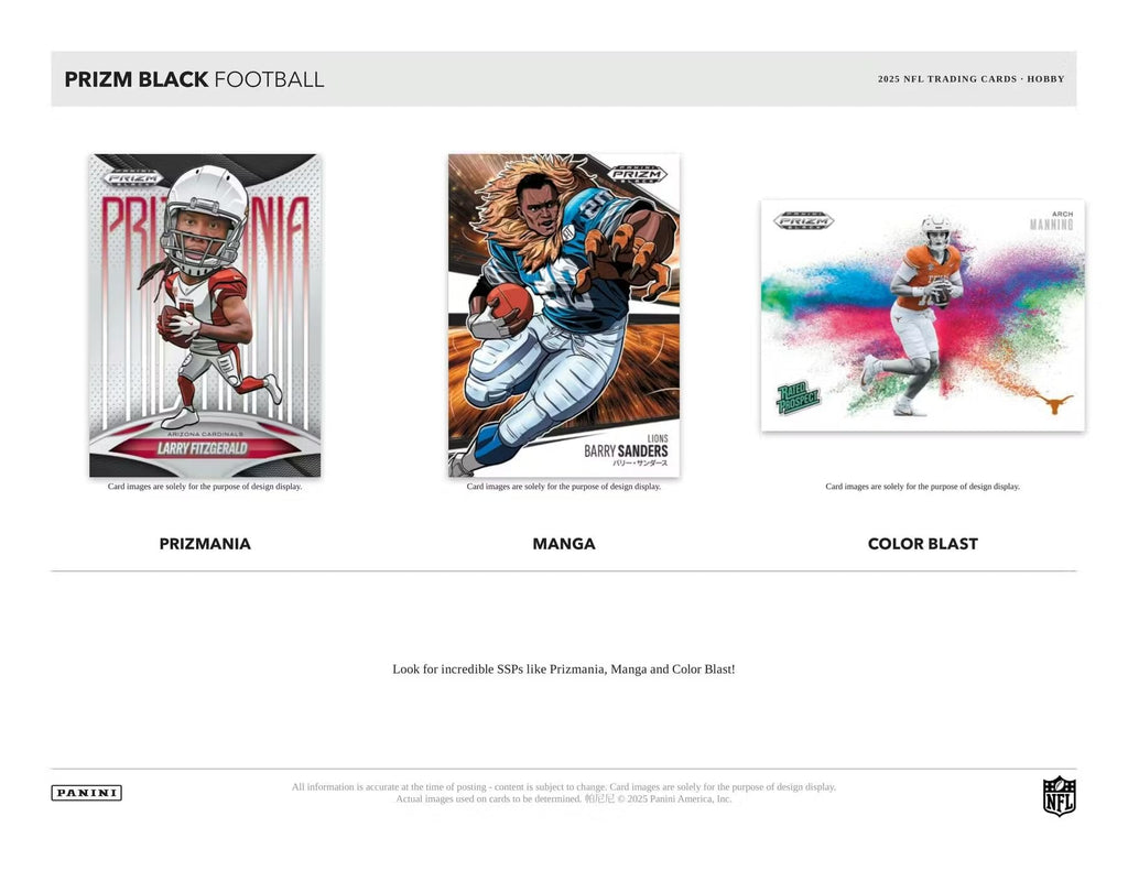 2025 Panini Prizm Black Football Trading Card Box Q82609