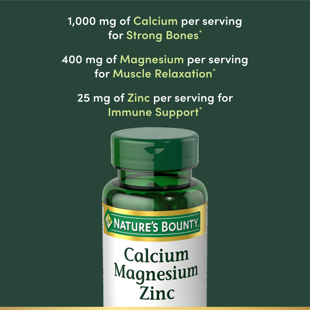 Calcium Magnesium & Zinc Caplets 100 Count N9524