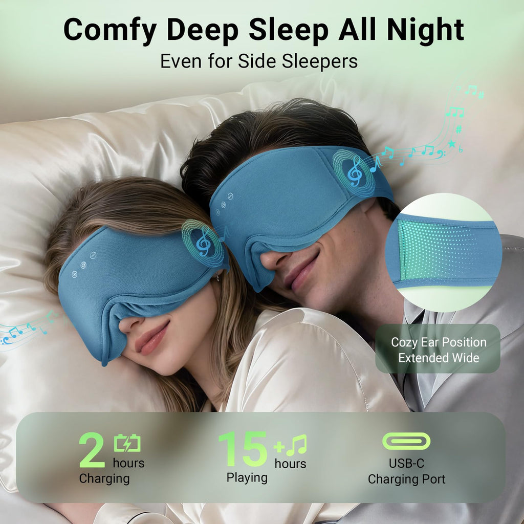 Bamboo Cotton Sleep Mask with Bluetooth Headphone Y4496