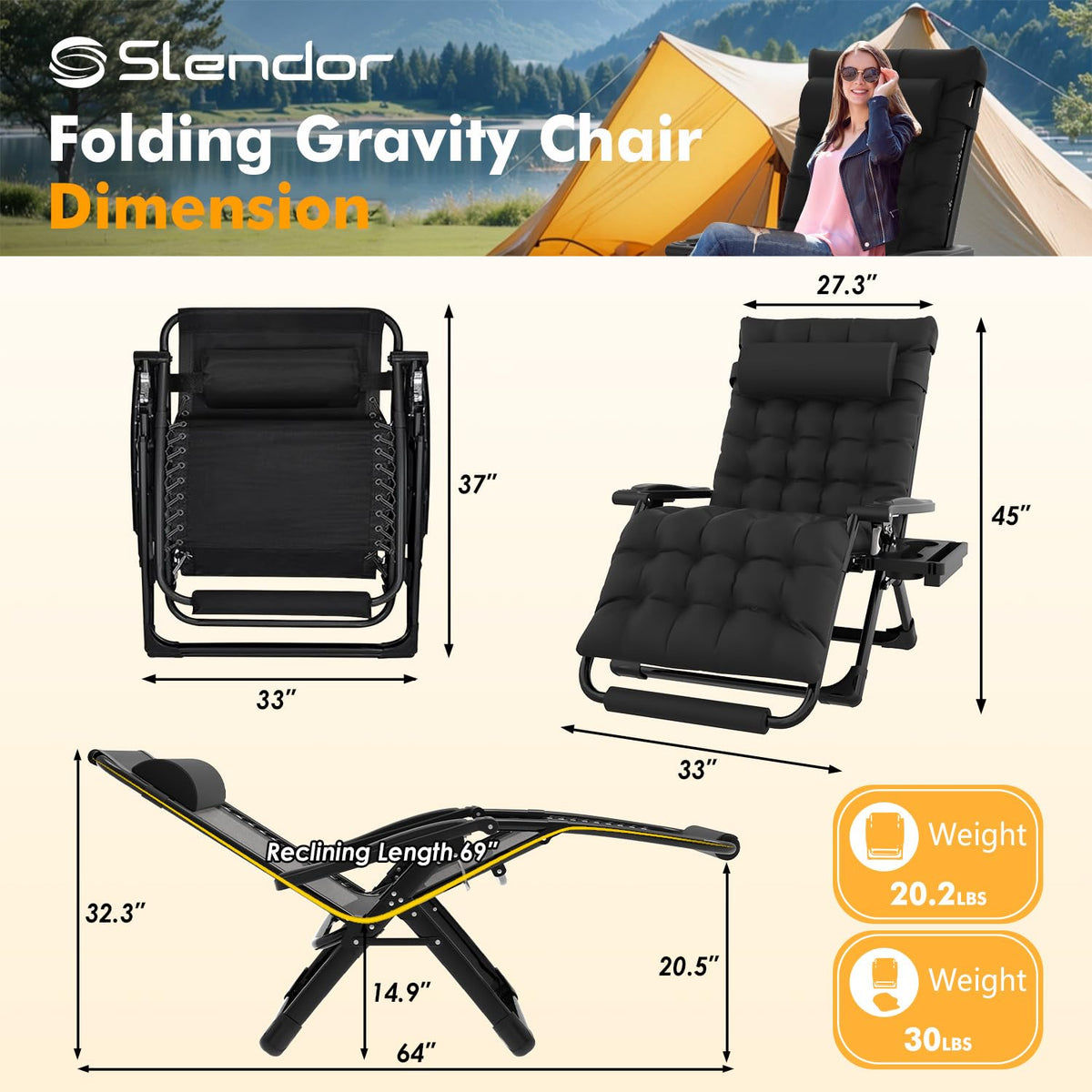 Oversized Zero Gravity Chair W82724