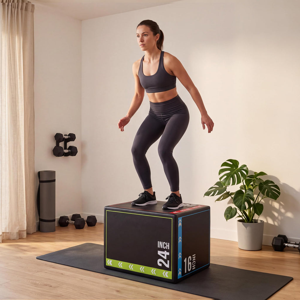 3 in 1 Plyometric Jump Box with Non-Slip Surface W828