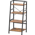 4-Tier Industrial Bookshelf with Steel Frame Y358