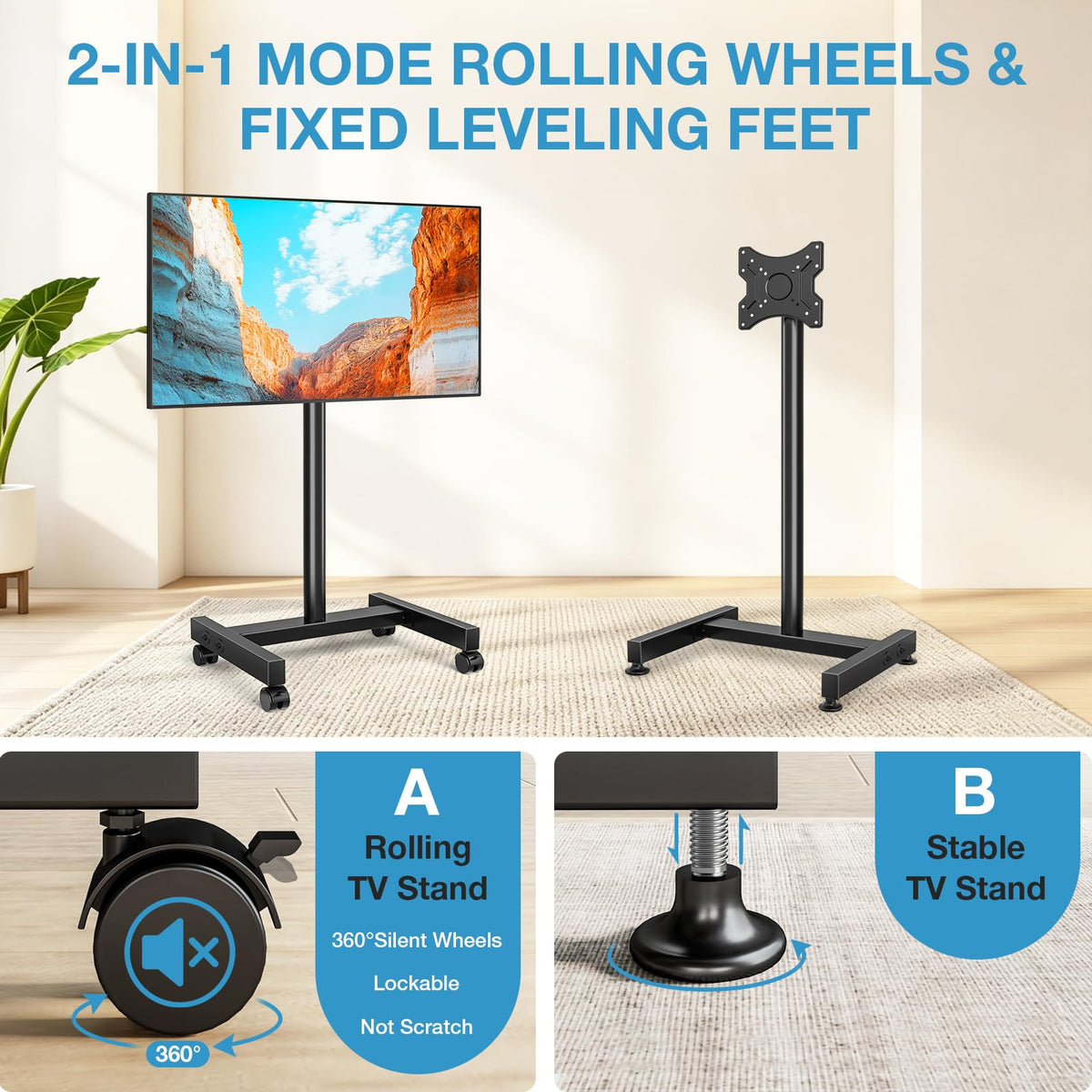 Rolling TV Stand for 13-50 Inch TVs J789