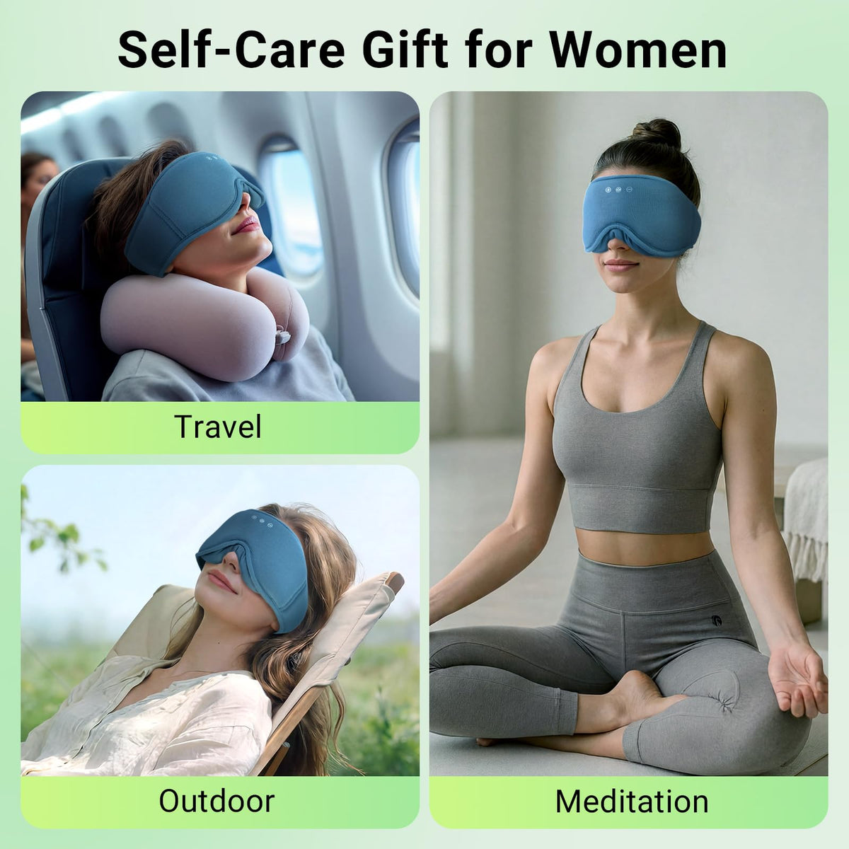 Bamboo Cotton Sleep Mask with Bluetooth Headphone Y4496