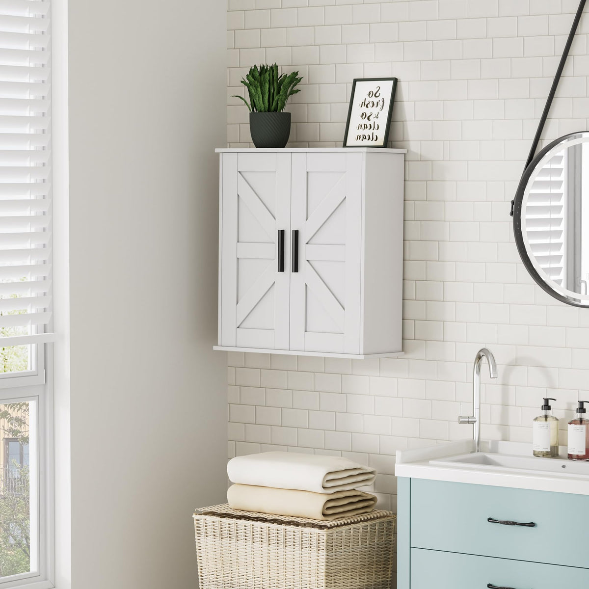 Bathroom Wall Cabinet with Adjustable Shelves C144148