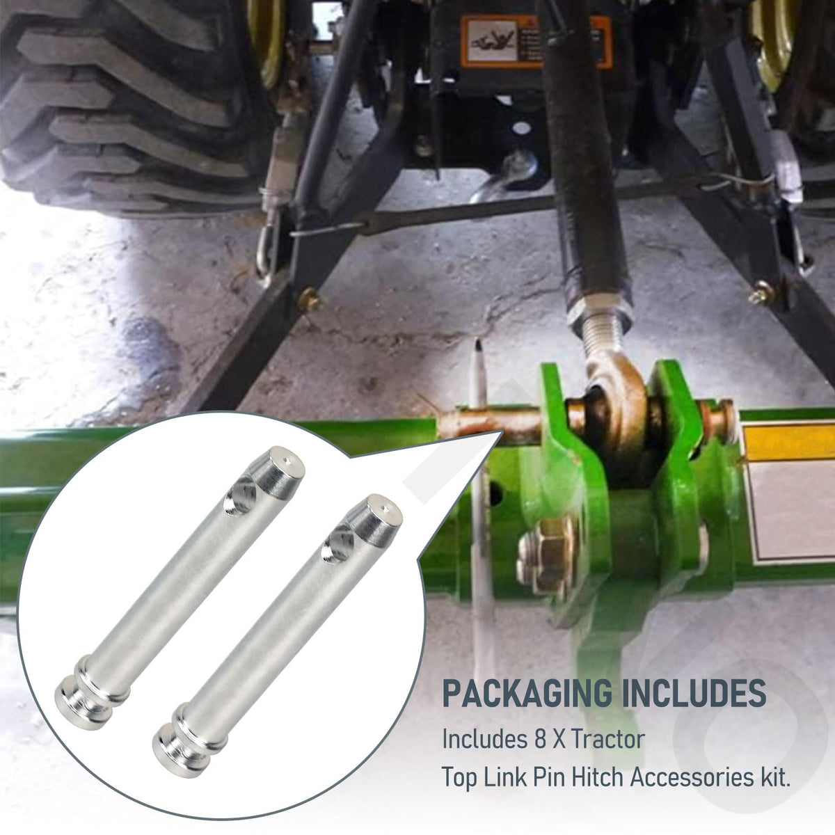 8 Pcs 3/4 in. Hitch Pin Accessories for Category 1 Tractors M222