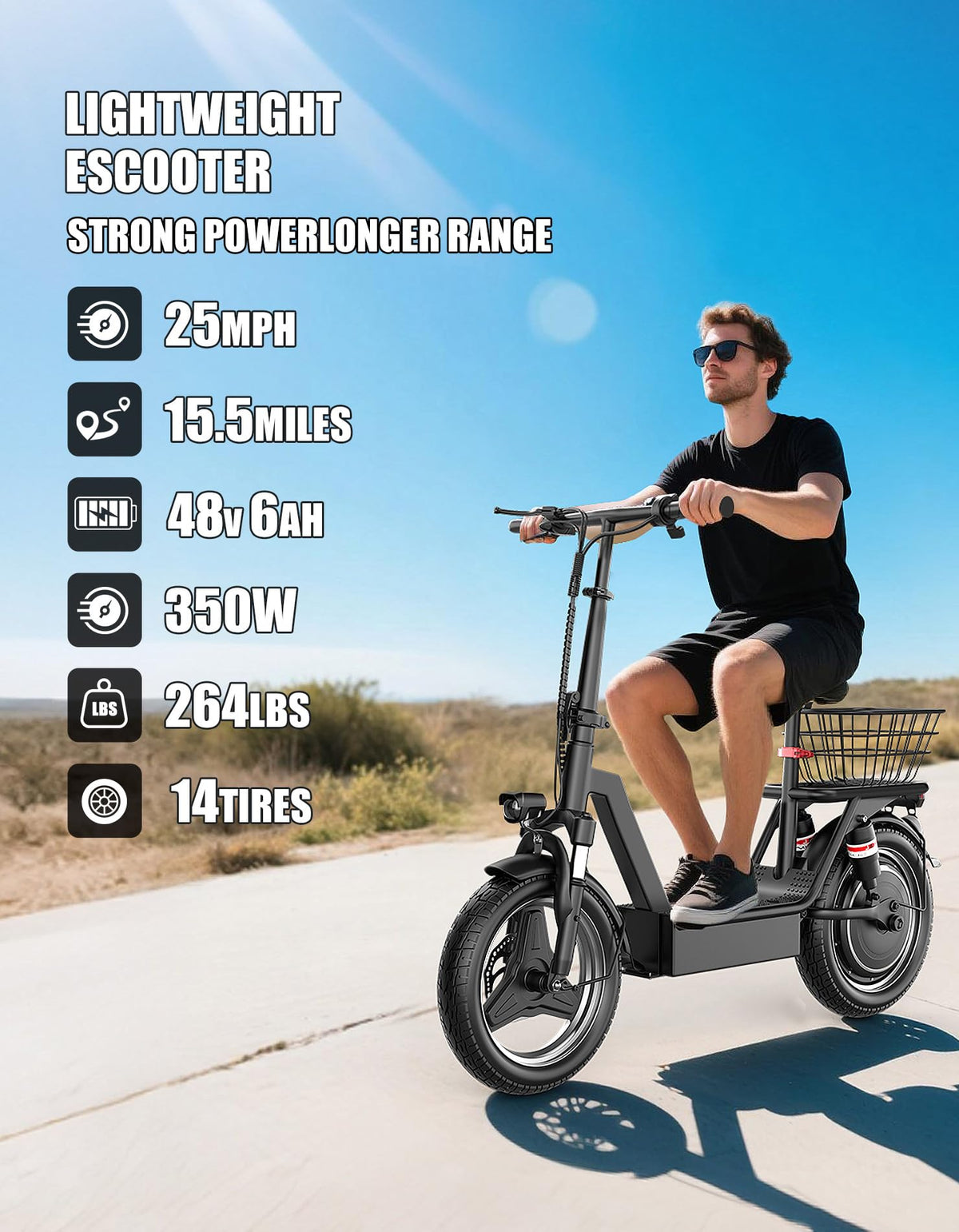Foldable Electric Scooter with Seat R81378
