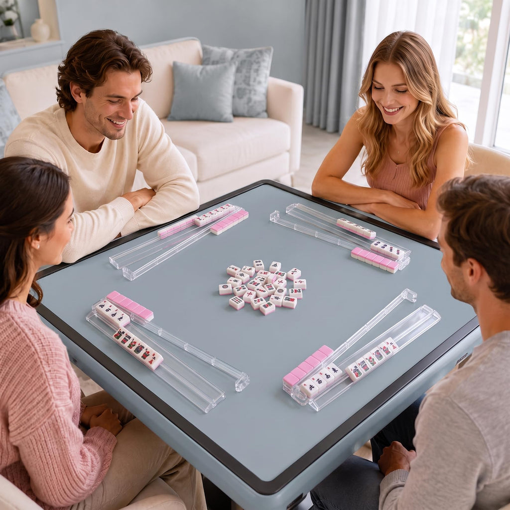 Clear Mahjong Racks with Pushers, 4-Pack M1427