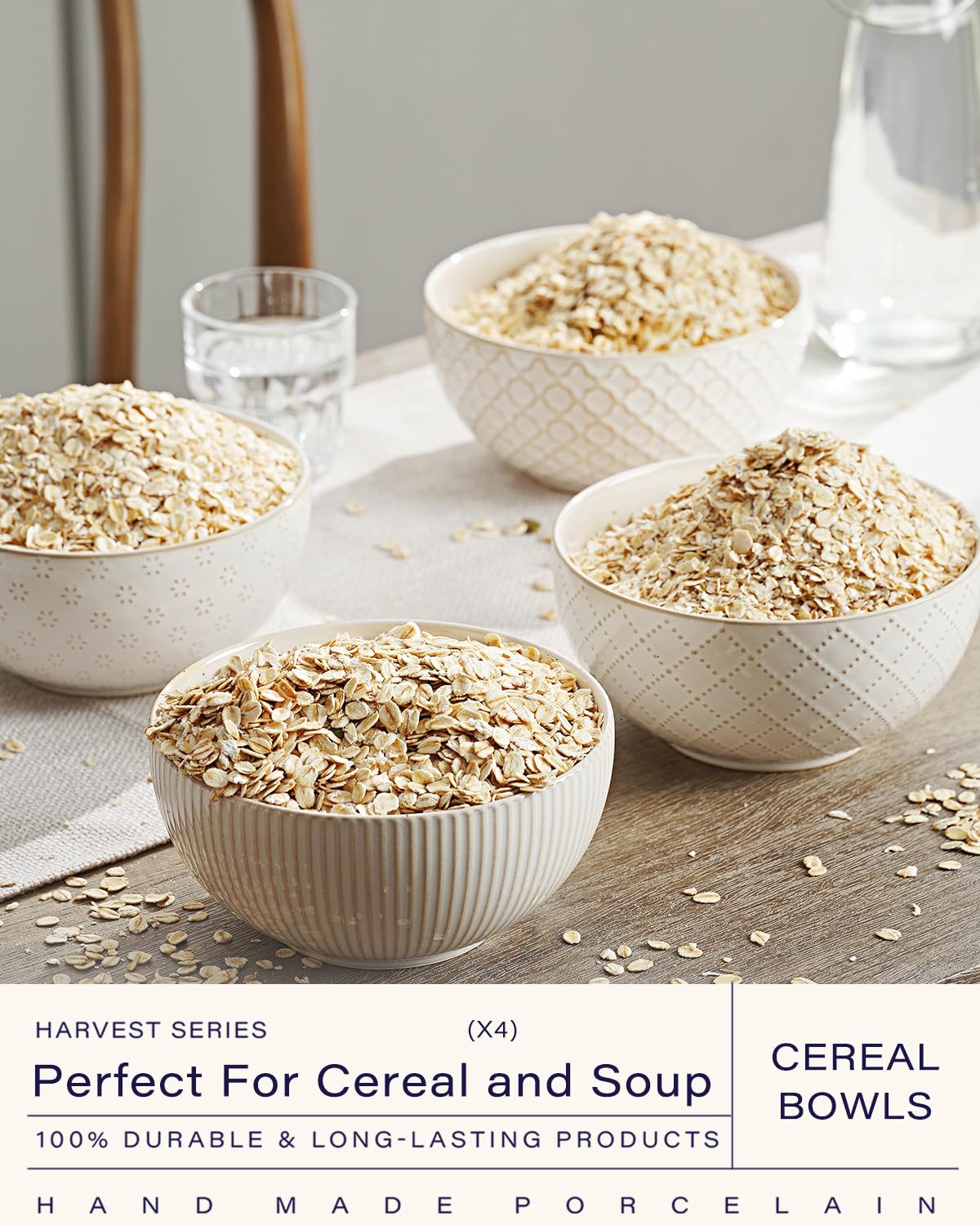 Ceramic Soup Bowls Set of 4 6.1 inch 30 oz L30146