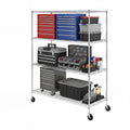 4-Tier Heavy Duty Steel Wire Rack with Wheels O4511