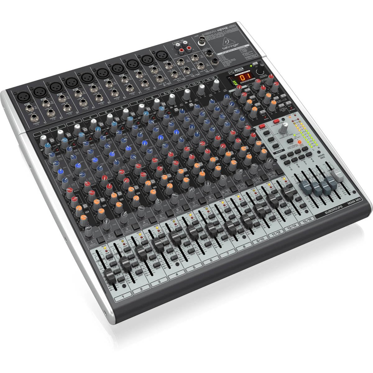 24-Input 4/2-Bus Mixer with Mic Preamps and USB Audio Interface N13784
