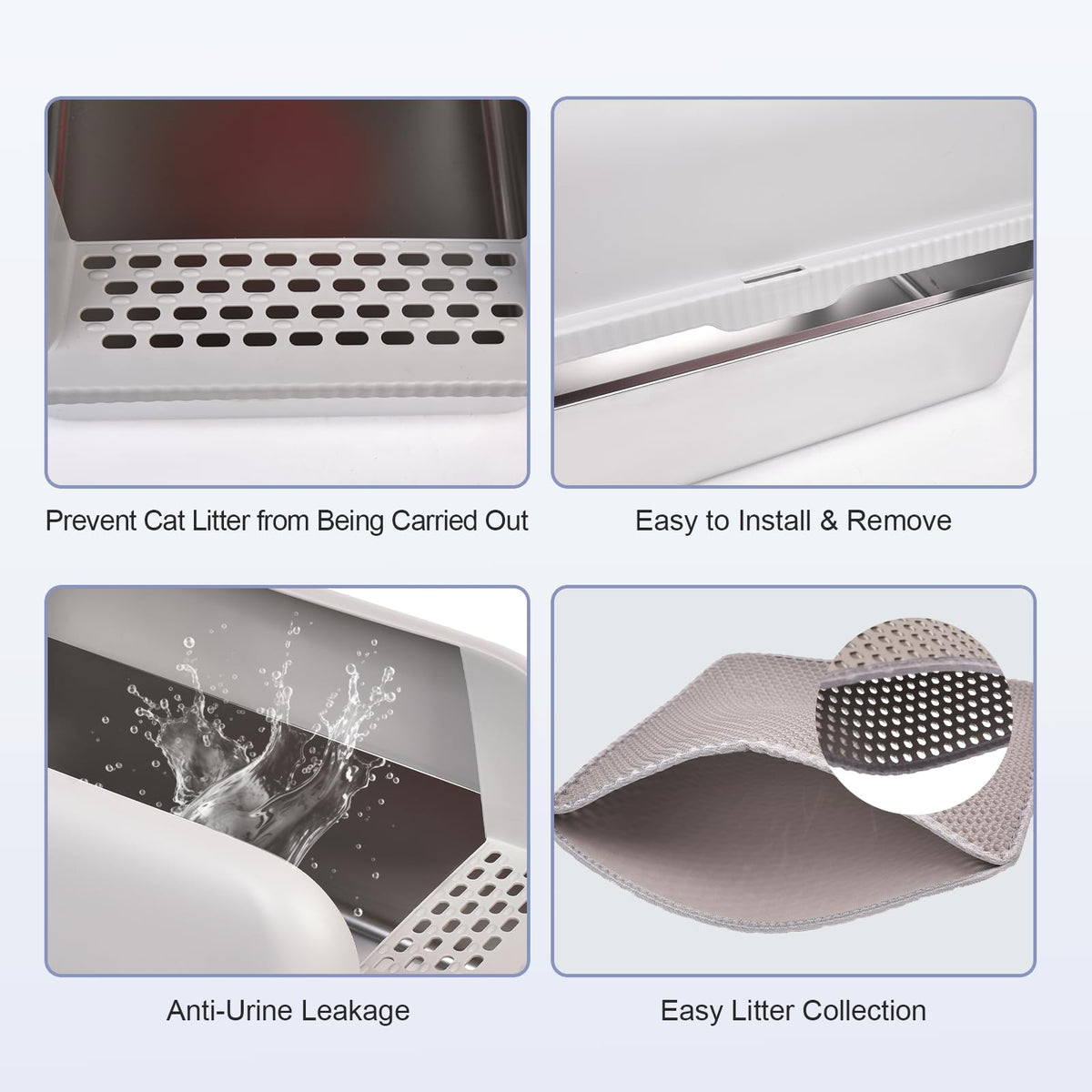 Stainless Steel Cat Litter Box with Lid M796