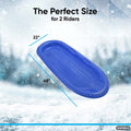 36" 48" Heavy Duty Plastic Toboggan Snow Sled with Handles, 3 Pack N8166