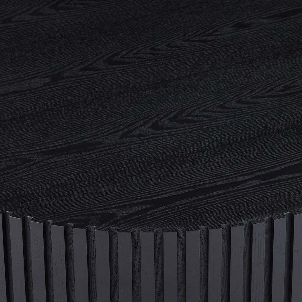 Matt Black Round Nesting Wood Coffee Table S596173