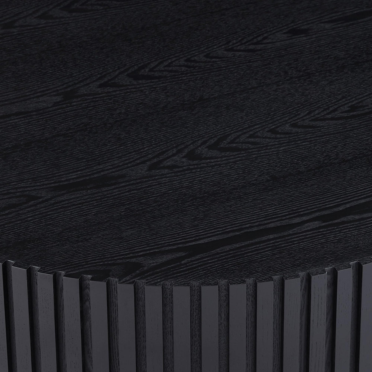 Matt Black Round Nesting Wood Coffee Table S596173