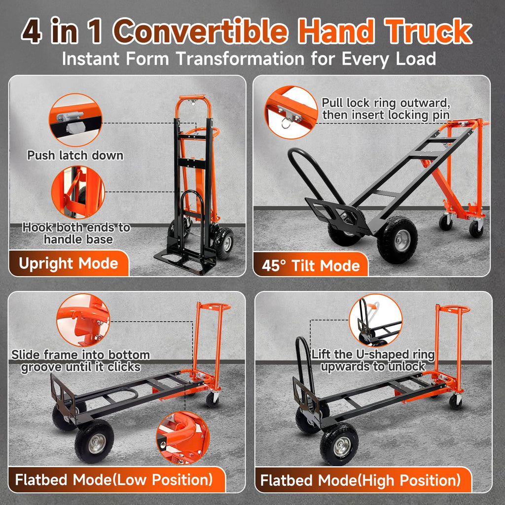 Heavy Duty Convertible Hand Truck with Wheels Z160