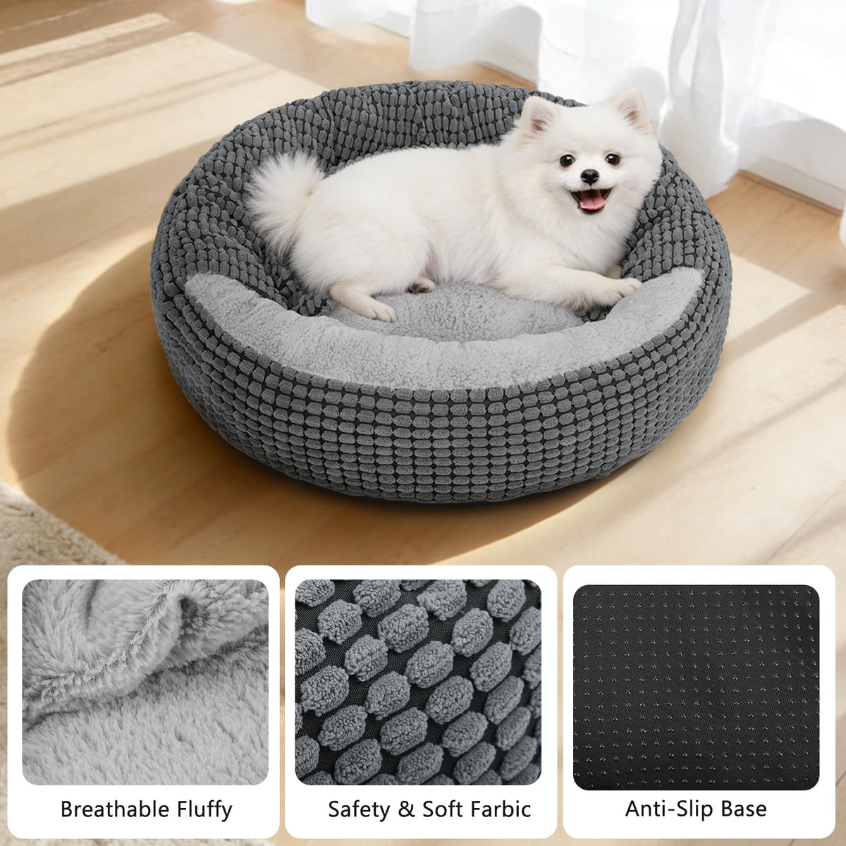 Small Dog Bed with Attached Blanket, 23inch J3726
