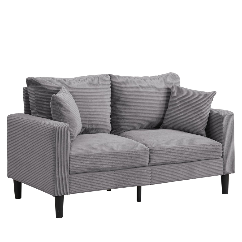 Light Gray Upholstered Loveseat Sofa E608