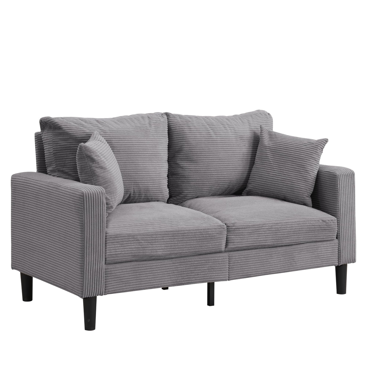 Light Gray Upholstered Loveseat Sofa E608