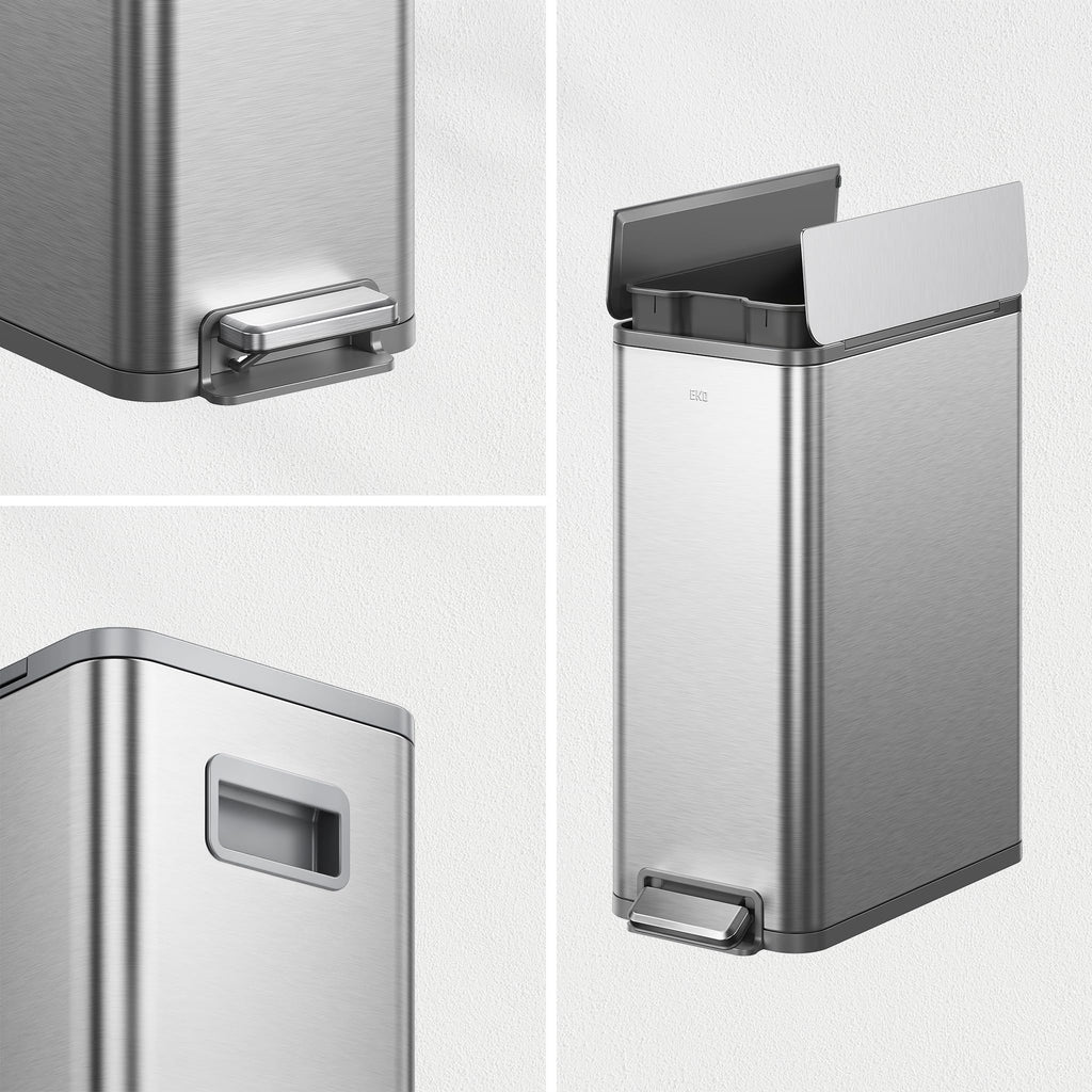 50L Stainless Steel Slim Step Trash Can E601