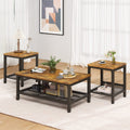 3 Pieces Coffee Table Set with 2 End Side Tables Y7096