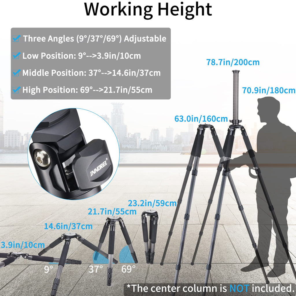 Carbon Fiber Heavy Duty Tripod with 75mm Bowl Adapter 63 inch Black U561198
