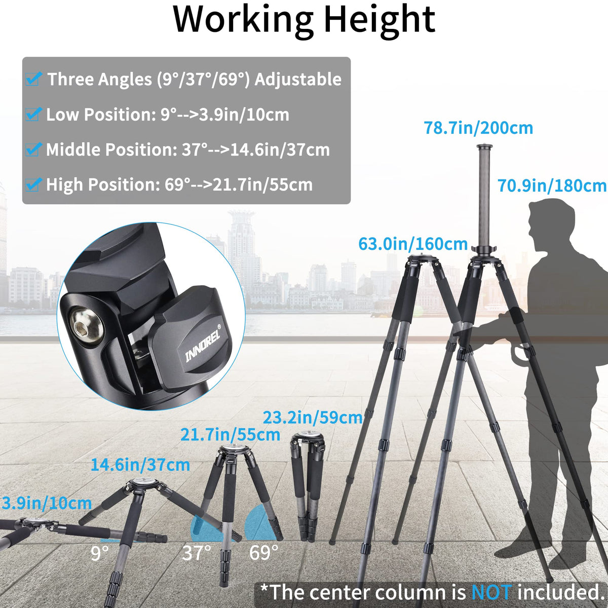 Carbon Fiber Heavy Duty Tripod with 75mm Bowl Adapter 63 inch Black U561198