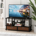 Black Espresso 4-Tier TV Stand with 2 Storage Bins B70341