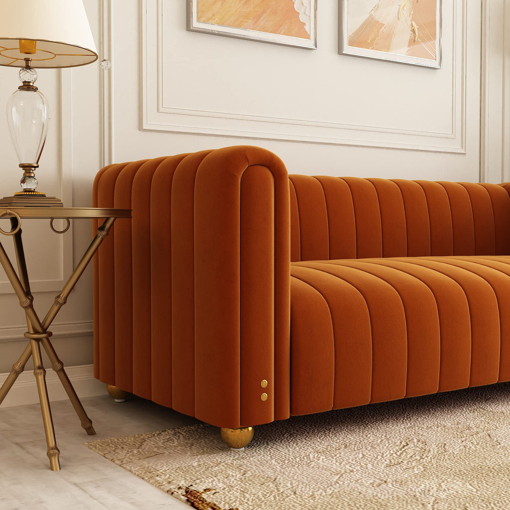 Velvet Sofa Set with Gold Metal Legs Z89850