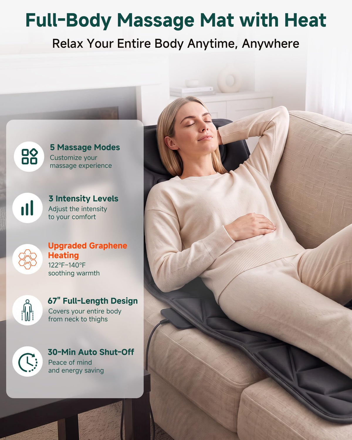Full Body Massage Mat with Heat U53673