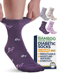 Breathable Bamboo Viscose Ankle Diabetic Socks 4 Pairs W67363