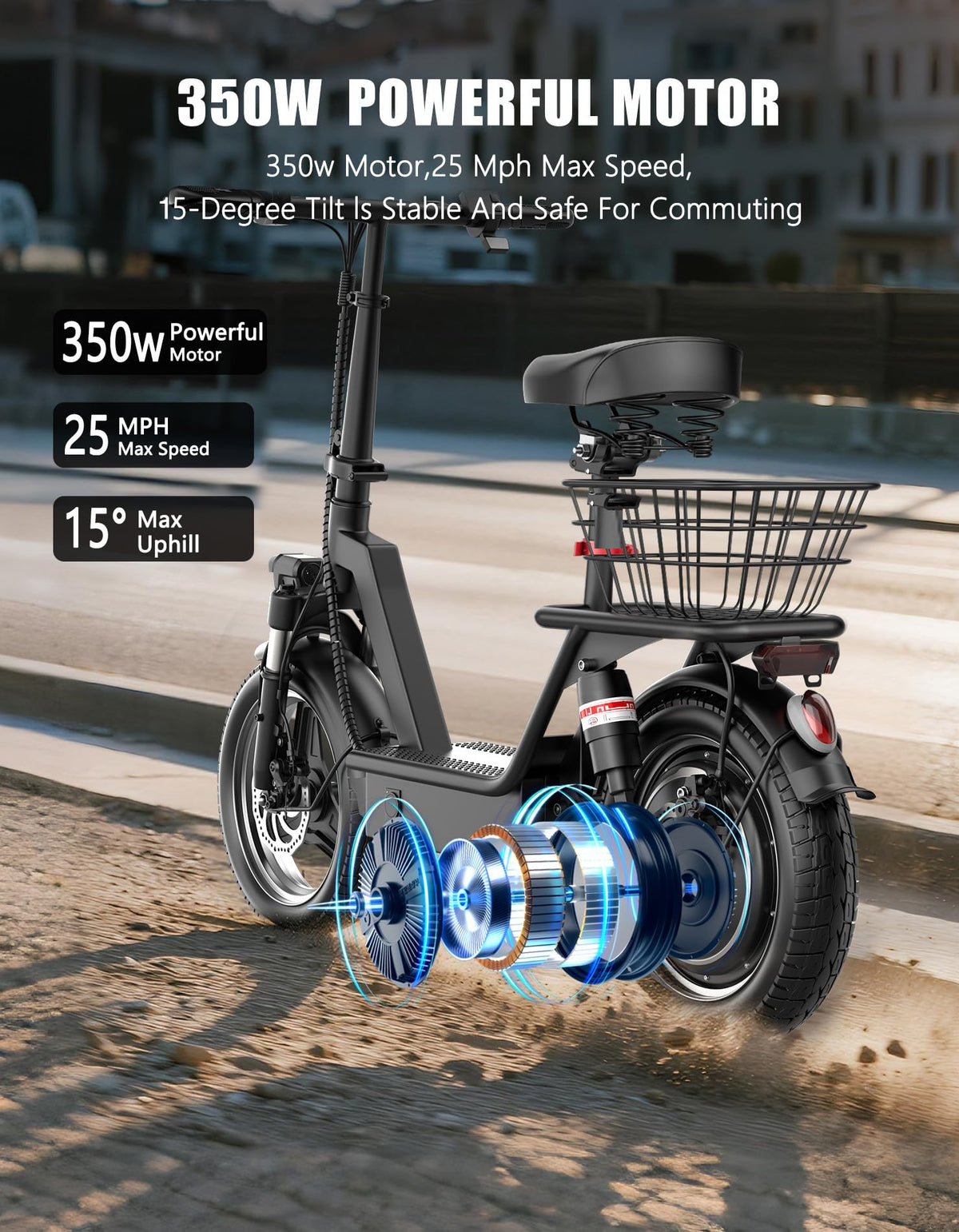 Foldable Electric Scooter with Seat R81378