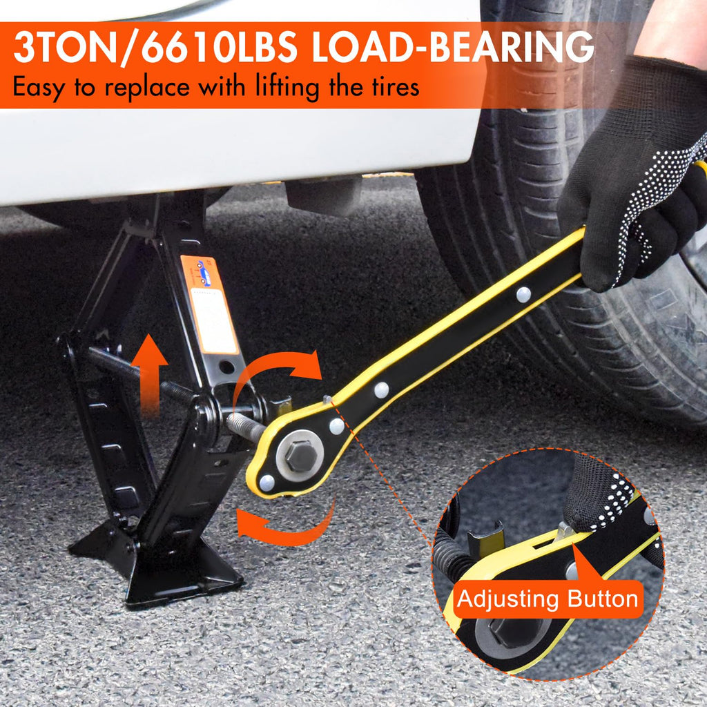 Scissor Car Jack 3 Ton Tire Changing Kit with Lug Wrench N4927