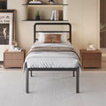 18 Inch Twin XL Black Metal Bed Frame with Headboard A338238