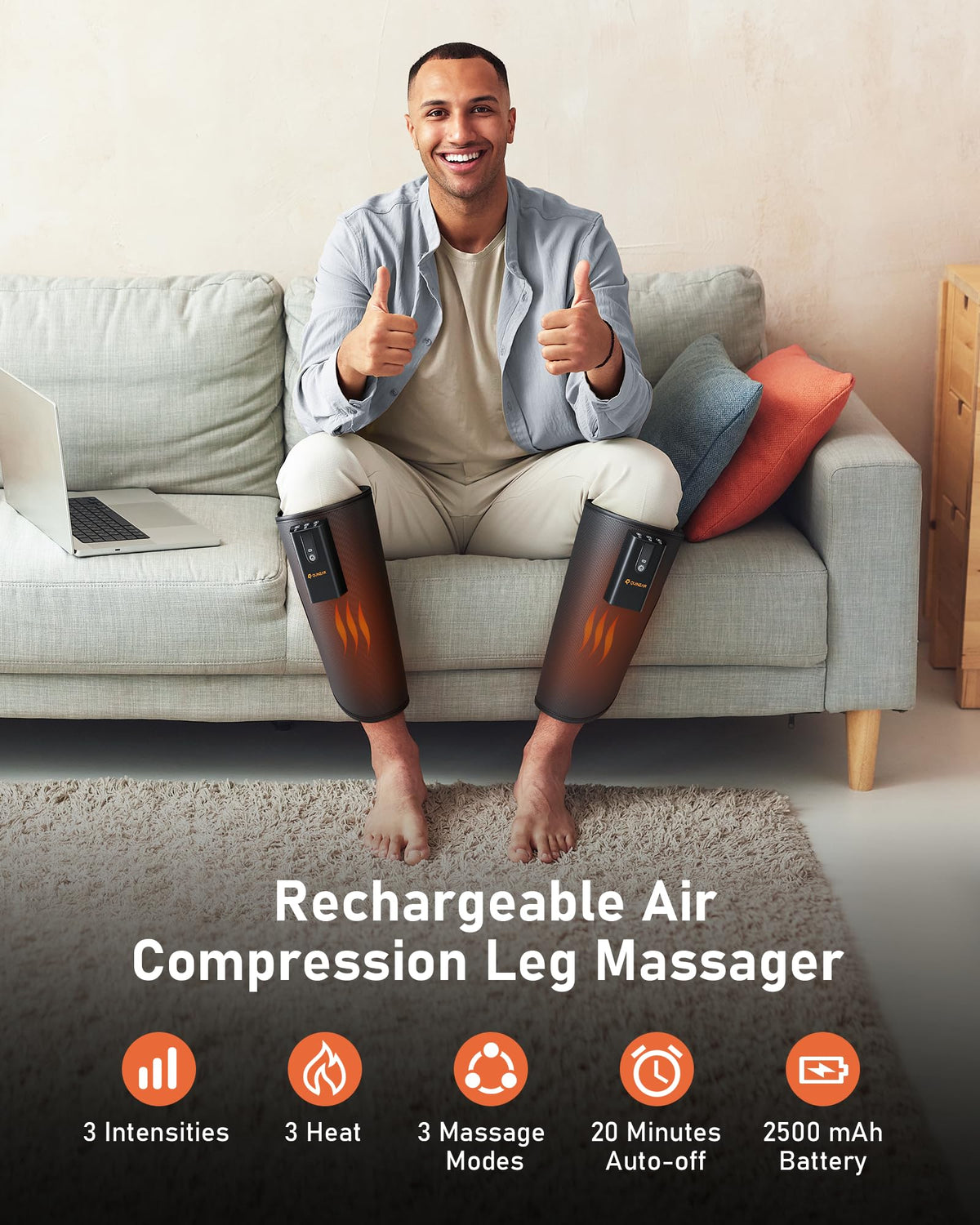 Cordless Calf Massager with Heat and Compression U753