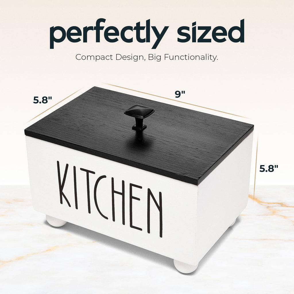 Solid Wood Kitchen Storage Bin with Lid Y403