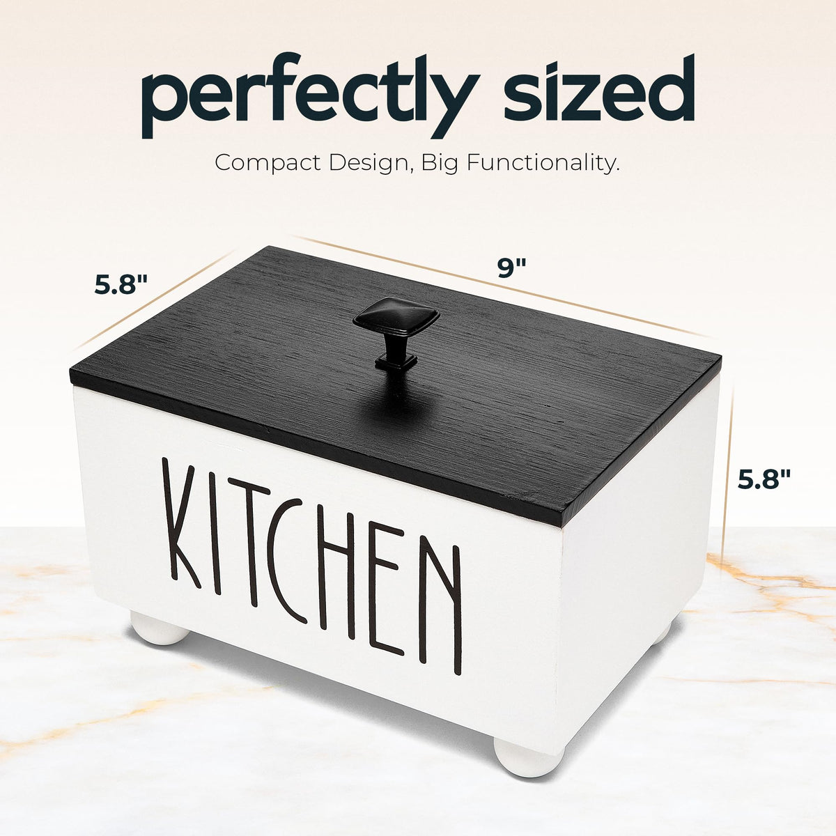 Solid Wood Kitchen Storage Bin with Lid Y403
