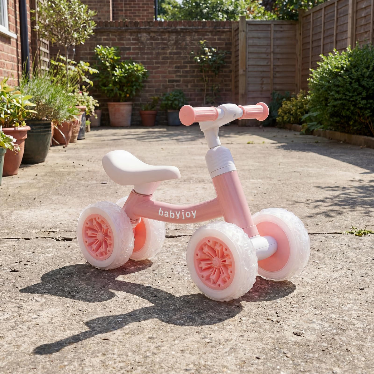 4 Wheels Toddler Balance Bike with Adjustable Handlebar & Seat F440
