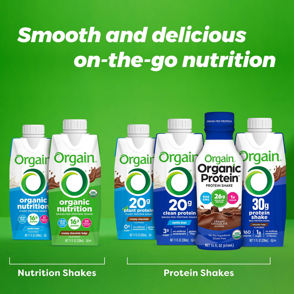 Organic Nutritional Shake Creamy Chocolate Fudge Iced Cafe Mocha 11 Fl Oz Pack of 12 D869
