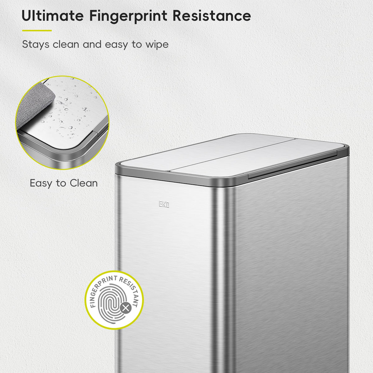 50L Stainless Steel Slim Step Trash Can E601