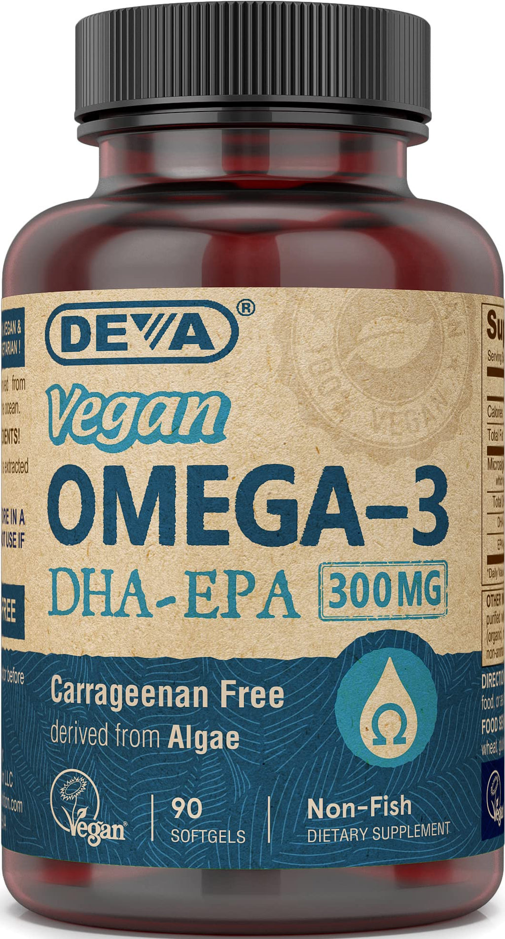 Vegan Omega-3 DHA EPA 300 mg 90 Softgels C42833