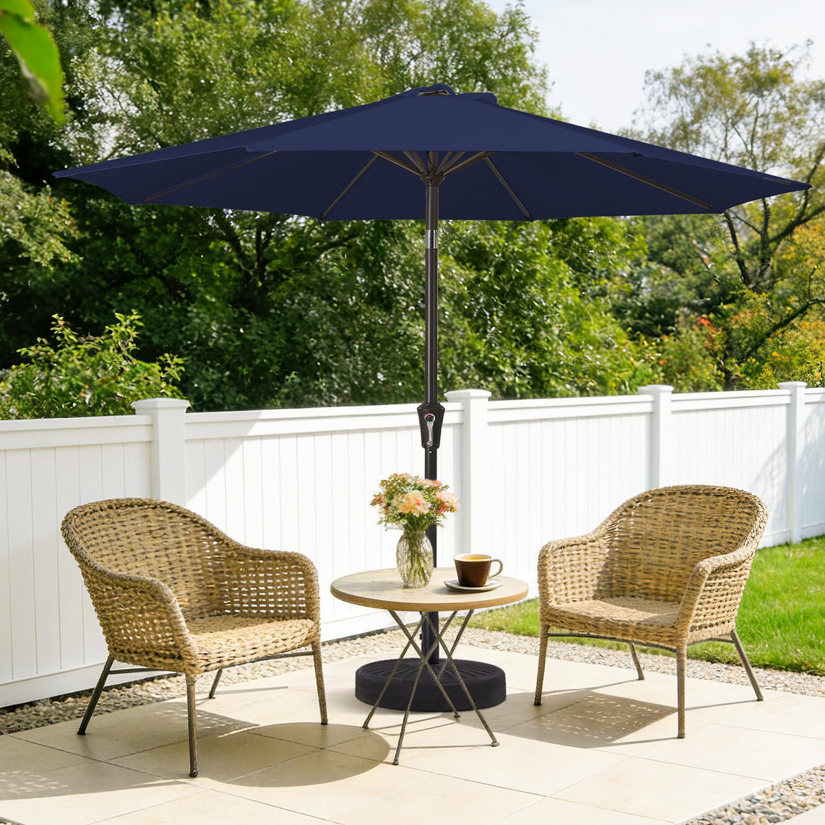 9ft Patio Umbrella with Push Button Tilt and Crank D297